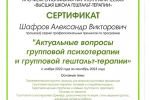 Диплом / сертификат №3 — Шафров Александр Викторович