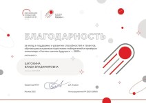 Диплом / сертификат №4 — Шатохина Влада Владимировна