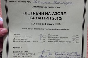 Диплом / сертификат №22 — Шекина Тамара Владимировна