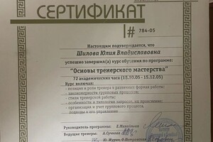 Диплом / сертификат №15 — Шилова Юлия Владиславовна