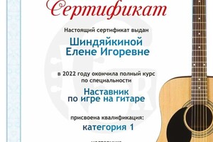 Диплом / сертификат №1 — Шиндяйкина Елена Игоревна