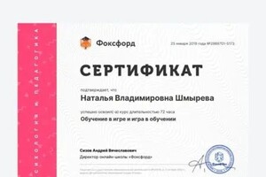 Диплом / сертификат №11 — Шмырева Наталья Владимировна