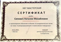 Диплом / сертификат №9 — Сипович Наталия Михайловна