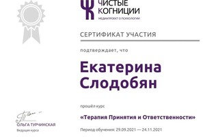 Диплом / сертификат №7 — Слободян Екатерина Александровна