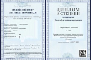 Диплом / сертификат №1 — Смирнов Илья Игоревич