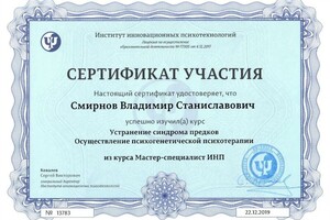 Диплом / сертификат №8 — Смирнов Владимир Станиславович