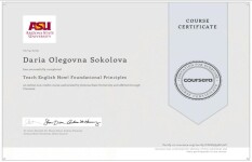 Диплом / сертификат №13 — Соколова Дарья Олеговна