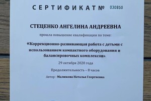 Диплом / сертификат №4 — Стеценко Ангелина Андреевна