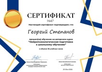 Диплом / сертификат №12 — Степанов Георгий Константинович