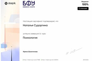 Диплом / сертификат №1 — Судоргина Наталья Германовна