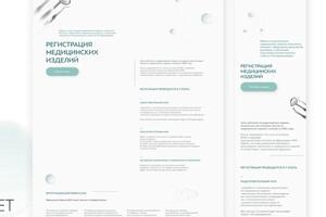 Разработка многостраничного сайта для B2B сферы по регистрации медицинских изделий, полностью в индивидуальном дизайне. — Сухопарова Александра Сергеевна