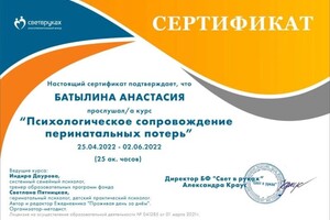 Диплом / сертификат №12 — Сулейманова Анастасия Сергеевна