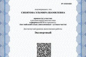 Диплом / сертификат №8 — Сябитова Эльмира Шамилевна