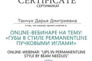 Диплом / сертификат №4 — Танчук Дарья Дмитриевна