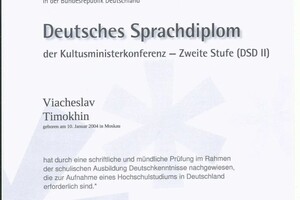 Диплом / сертификат №2 — Тимохин Вячеслав Максимович