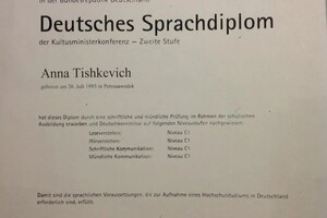 Диплом / сертификат №2 — Тишкевич Анна Александровна