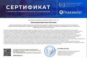 Диплом / сертификат №1 — Третьякова Кристина Олеговна