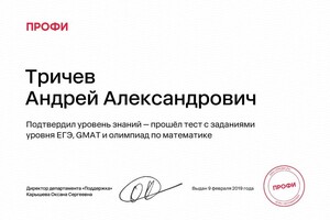 Диплом / сертификат №2 — Тричев Андрей Александрович