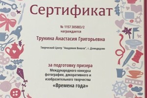 Творческий конкурс — Трунина Анастасия Григорьевна