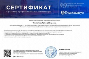 Диплом / сертификат №7 — Туртыгина Галина Игоревна