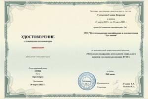 Диплом / сертификат №9 — Туртыгина Галина Игоревна