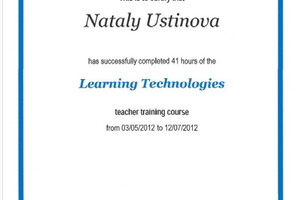 Learning Technologies by British Council 2013 — Устинова Наталья Михайловна