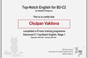 Диплом / сертификат №7 — Вакилова Чулпан Робертовна