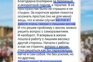 Отзыв на результат, полученный в процессе психотерапии — Вельева Екатерина Владимировна