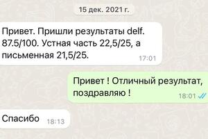 Готовила подростка к сдаче DELF B1, на подготовку было 2,5 месяца. — Виноградова Алена Сергеевна