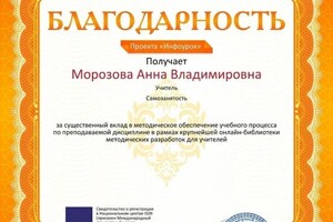 Диплом / сертификат №28 — Владимирова Анна Владимировна