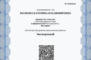 Диплом / сертификат №11 — Волкова Катерина Владимировна