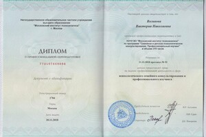 Диплом / сертификат №6 — Вольнова Виктория Николаевна