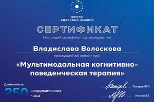 Диплом / сертификат №1 — Волоскова Владислава Владимировна