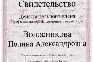 Диплом / сертификат №12 — Волосникова Полина Александровна