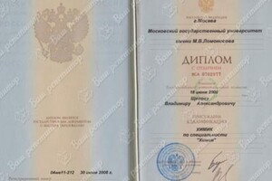 Диплом МГУ им. М.В. Ломоносова, с отличием — Щелов Владимир Александрович