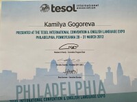 выступление на международной конвенции TESOL в Филадельфии — Ястребова Камиля Александровна