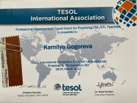 Обладатель гранта TESOL 2012 — Ястребова Камиля Александровна