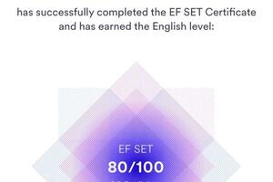 EF SET Certificate — Zarrinderakht Sepehr