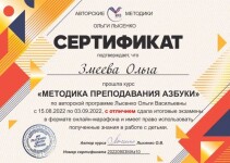 Диплом / сертификат №4 — Змеева Ольга Степановна