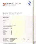 Cambridge Certificate of Advanced English (CAE) — Зуев Никита Михайлович