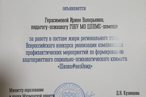 Герасимова Ирина Валерьевна — Диплом / сертификат №2