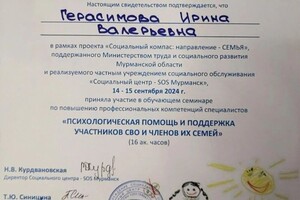 Герасимова Ирина Валерьевна — Диплом / сертификат №5