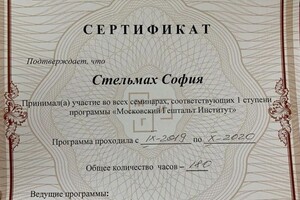 Диплом / сертификат №6 — Стельмах София Васильевна