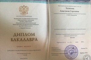 Диплом бакалавра — Мартынова Анастасия Сергеевна