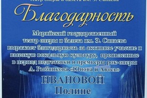 Диплом / сертификат №30 — Иванова Полина Владимировна