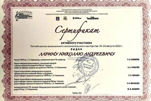 Диплом / сертификат №12 — Ларин Николай Андреевич