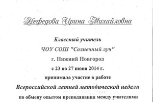 Обмен опытом среди учителей вальдорфских школ-2014 — Нефедова Ирина Михайловна