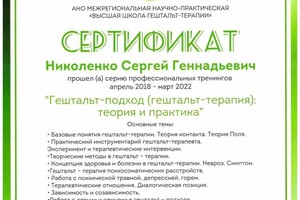 Диплом / сертификат №7 — Николенко Сергей Геннадьевич