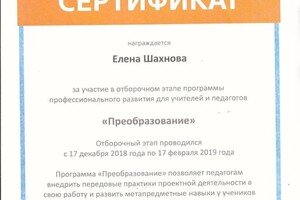 Диплом / сертификат №13 — Шахнова Елена Вильгельмовна