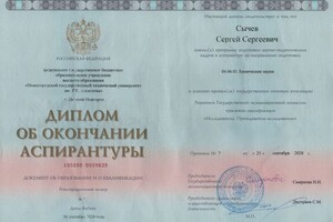 Диплом об окончании аспирантуры — Сычев Сергей Сергеевич